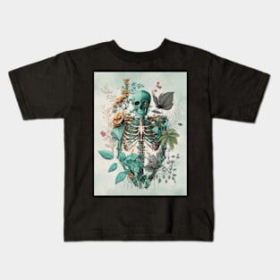 Bones and Botany | Skeleton Aesthetic Plantholic Kids T-Shirt